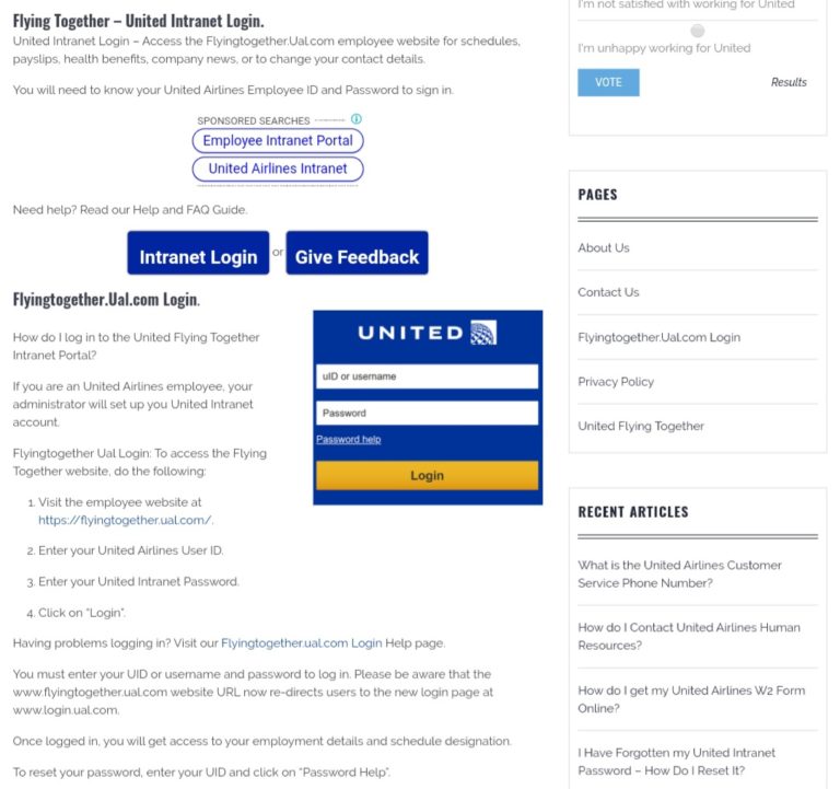 How To Login On Www flying together ual WebsiteBeam