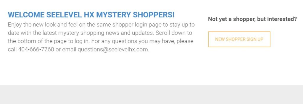 Seelevel Shopper Login Page WebsiteBeam